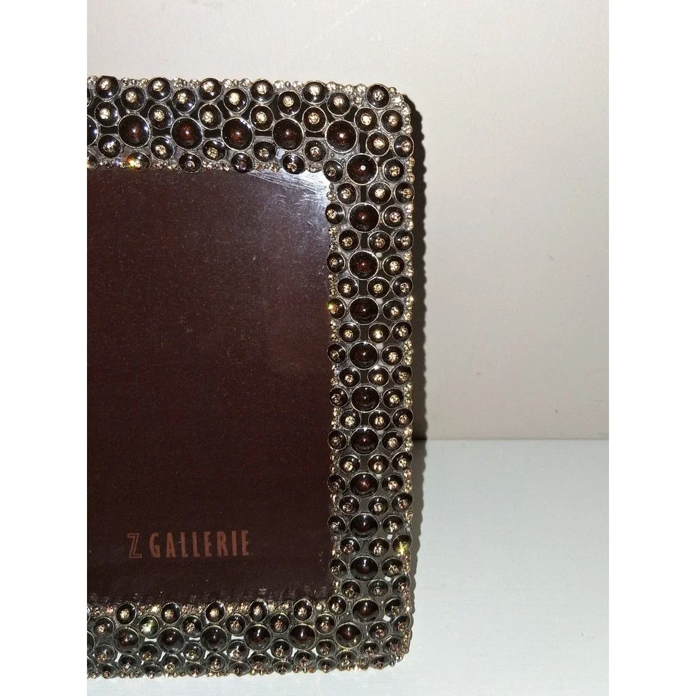 Z Gallerie Smoky Brown & Gold/champagne Rhinestone Bubble Picture Frame